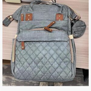 Gray Diaper Backpack – Unisex, Spacious & Stylish